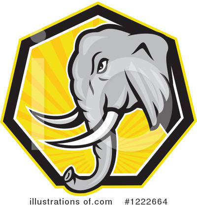 Royalty-Free (RF) Elephant Clipart Illustration by patrimonio - Stock Sample #1222664