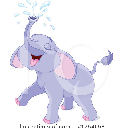 Royalty-Free (RF) Elephant Clipart Illustration by Pushkin - Stock Sample #1254058