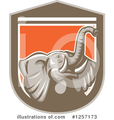 Royalty-Free (RF) Elephant Clipart Illustration by patrimonio - Stock Sample #1257173
