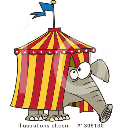 Royalty-Free (RF) Elephant Clipart Illustration by toonaday - Stock Sample #1306130