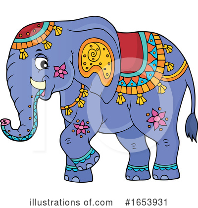 Royalty-Free (RF) Elephant Clipart Illustration by visekart - Stock Sample #1653931