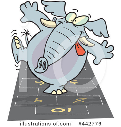 Royalty-Free (RF) Elephant Clipart Illustration by toonaday - Stock Sample #442776