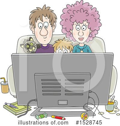 Watching Tv Clipart #1528745 by Alex Bannykh