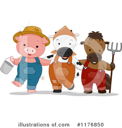Royalty-Free (RF) Farm Animals Clipart Illustration by BNP Design Studio - Stock Sample #1176850