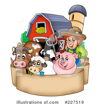 Royalty-Free (RF) Farm Animals Clipart Illustration by visekart - Stock Sample #227519