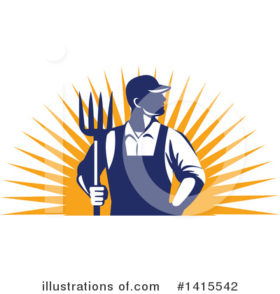 Royalty-Free (RF) Farmer Clipart Illustration by patrimonio - Stock Sample #1415542