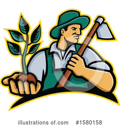 Royalty-Free (RF) Farmer Clipart Illustration by patrimonio - Stock Sample #1580158