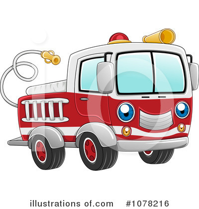 Royalty-Free (RF) Fire Truck Clipart Illustration by BNP Design Studio - Stock Sample #1078216