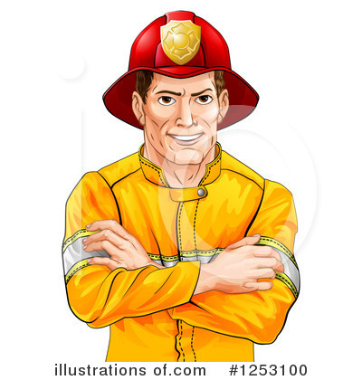 Firefighter Clipart #1253100 by AtStockIllustration