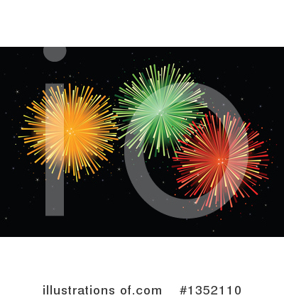 Royalty-Free (RF) Fireworks Clipart Illustration by Pushkin - Stock Sample #1352110