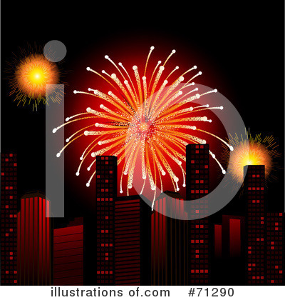 Royalty-Free (RF) Fireworks Clipart Illustration by elaineitalia - Stock Sample #71290