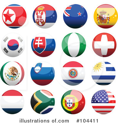 Royalty-Free (RF) Flags Clipart Illustration by elaineitalia - Stock Sample #104411