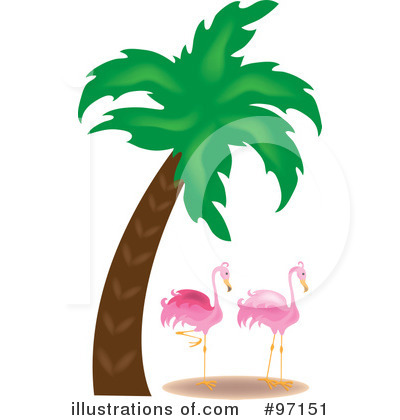 green flamingo clipart