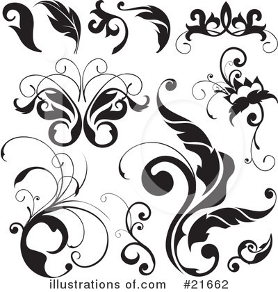 Royalty-Free (RF) Floral Elements Clipart Illustration by OnFocusMedia - Stock Sample #21662