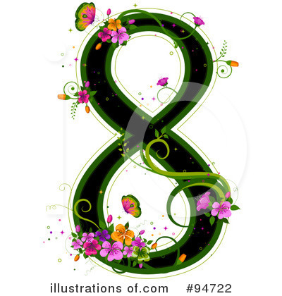 Royalty-Free (RF) Floral Number Clipart Illustration by BNP Design Studio - Stock Sample #94722