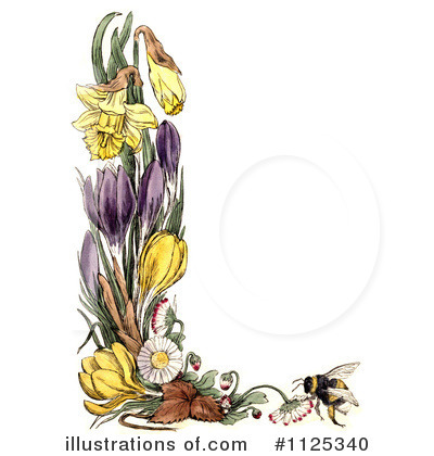 Floral Border Clipart #1125340 by Prawny Vintage