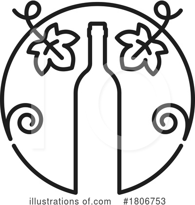 Wine Bottle Clipart #1806753 by Vector Tradition SM
