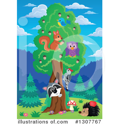 Royalty-Free (RF) Forest Animals Clipart Illustration by visekart - Stock Sample #1307767