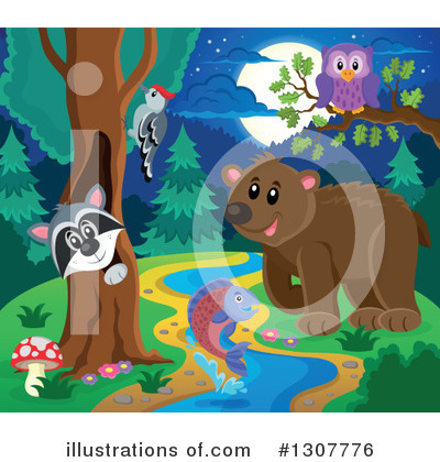 Forest Animals Clipart #1307776 by visekart