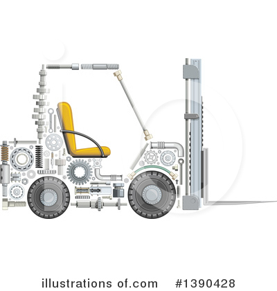 Royalty-Free (RF) Forklift Clipart Illustration by Vector Tradition SM - Stock Sample #1390428