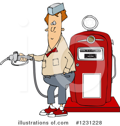 Royalty-Free (RF) Gas Attendant Clipart Illustration by djart - Stock Sample #1231228