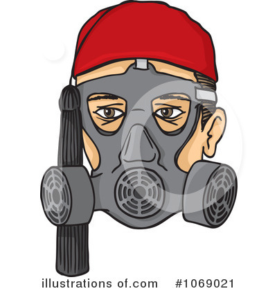 Royalty-Free (RF) Gas Mask Clipart Illustration by Any Vector - Stock Sample #1069021
