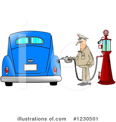 Royalty-Free (RF) Gas Station Clipart Illustration by djart - Stock Sample #1230501