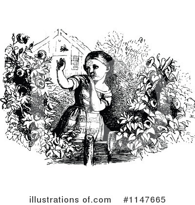 Royalty-Free (RF) Girl Clipart Illustration by Prawny Vintage - Stock Sample #1147665
