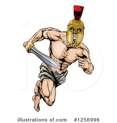 Royalty-Free (RF) Gladiator Clipart Illustration by AtStockIllustration - Stock Sample #1256996