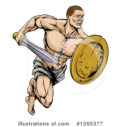 Royalty-Free (RF) Gladiator Clipart Illustration by AtStockIllustration - Stock Sample #1265377