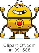 Golden Robot Clipart #1091588 by Cory Thoman