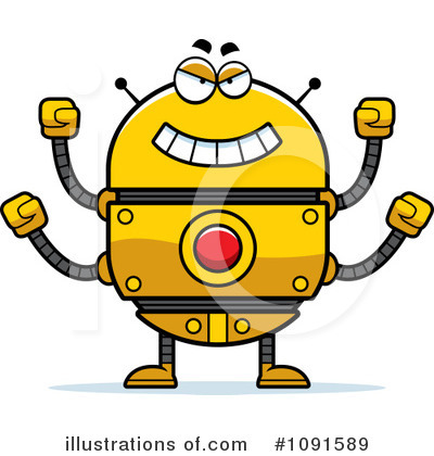 Royalty-Free (RF) Golden Robot Clipart Illustration by Cory Thoman - Stock Sample #1091589