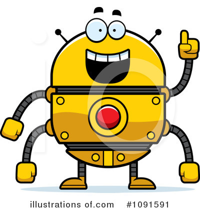 Royalty-Free (RF) Golden Robot Clipart Illustration by Cory Thoman - Stock Sample #1091591