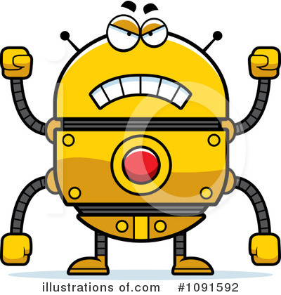 Royalty-Free (RF) Golden Robot Clipart Illustration by Cory Thoman - Stock Sample #1091592