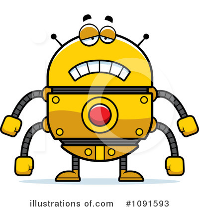 Royalty-Free (RF) Golden Robot Clipart Illustration by Cory Thoman - Stock Sample #1091593