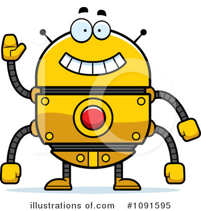 Royalty-Free (RF) Golden Robot Clipart Illustration by Cory Thoman - Stock Sample #1091595