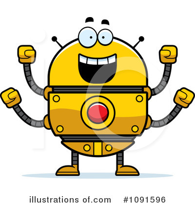 Royalty-Free (RF) Golden Robot Clipart Illustration by Cory Thoman - Stock Sample #1091596