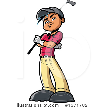 Golfer Clipart #1371782 by Clip Art Mascots