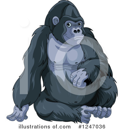 Royalty-Free (RF) Gorilla Clipart Illustration by Pushkin - Stock Sample #1247036