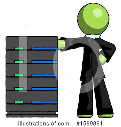 Royalty-Free (RF) Green Design Mascot Clipart Illustration by Leo Blanchette - Stock Sample #1589881