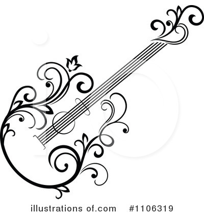 Royalty-Free (RF) Guitar Clipart Illustration by Vector Tradition SM - Stock Sample #1106319