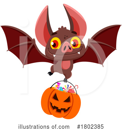 Flying Bats Clipart #1802385 by Hit Toon