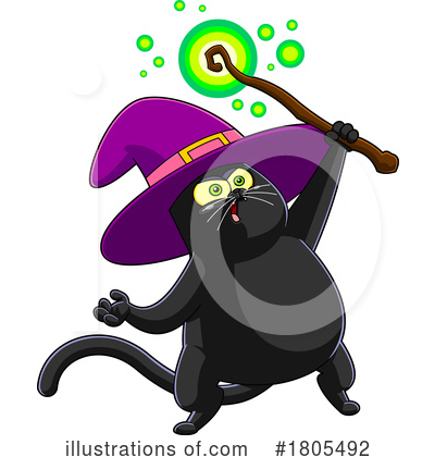 Witch Cat Clipart #1805492 by Hit Toon
