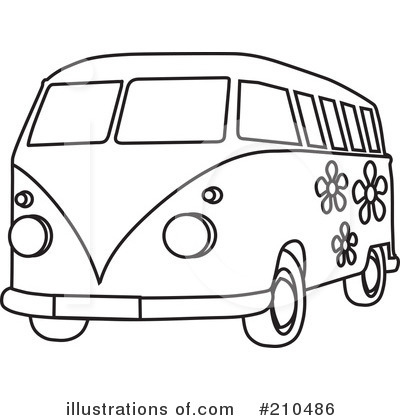 Royalty-Free (RF) Hippie Van Clipart Illustration by Rosie Piter - Stock Sample #210486