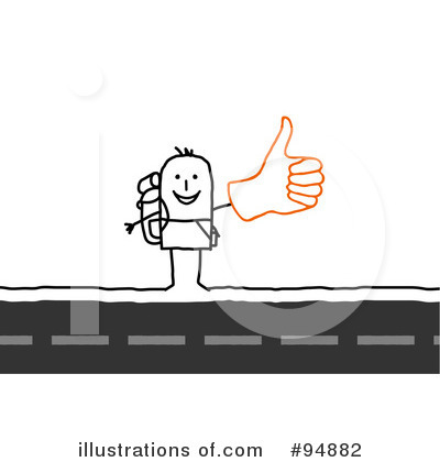 Royalty-Free (RF) Hitchhiking Clipart Illustration by NL shop - Stock Sample #94882