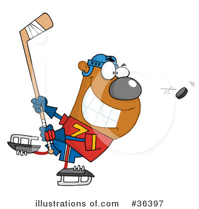Royalty-Free (RF) Hockey Clipart Illustration by Hit Toon - Stock Sample #36397