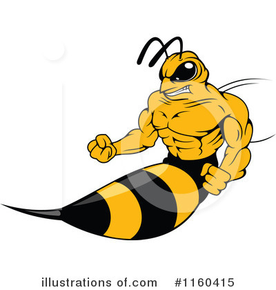Hornet Clipart #1160415 - Illustration by Vector Tradition SM