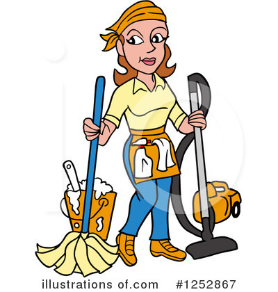Housekeeper Clipart #1252867 by LaffToon