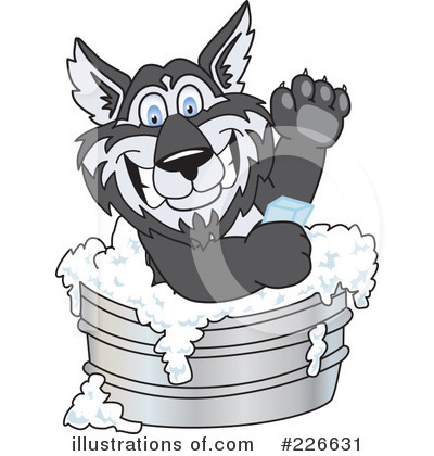 Royalty-Free (RF) Husky Mascot Clipart Illustration by Mascot Junction - Stock Sample #226631