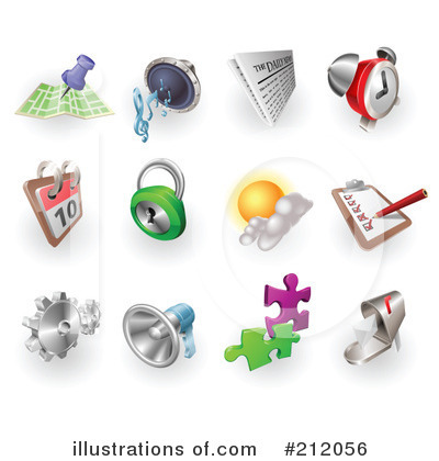 Royalty-Free (RF) Icons Clipart Illustration by AtStockIllustration - Stock Sample #212056